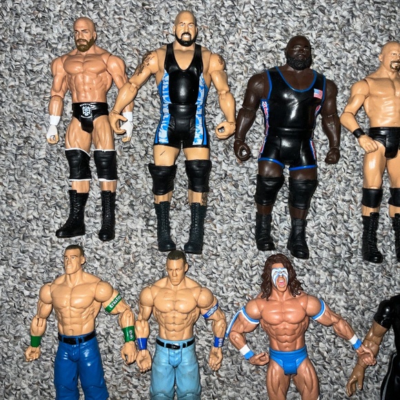 Lot Of 12 WWE/WWF Mattel & JAKKS Pacific Inc. Wrestling Action Figures. - Picture 2 of 10